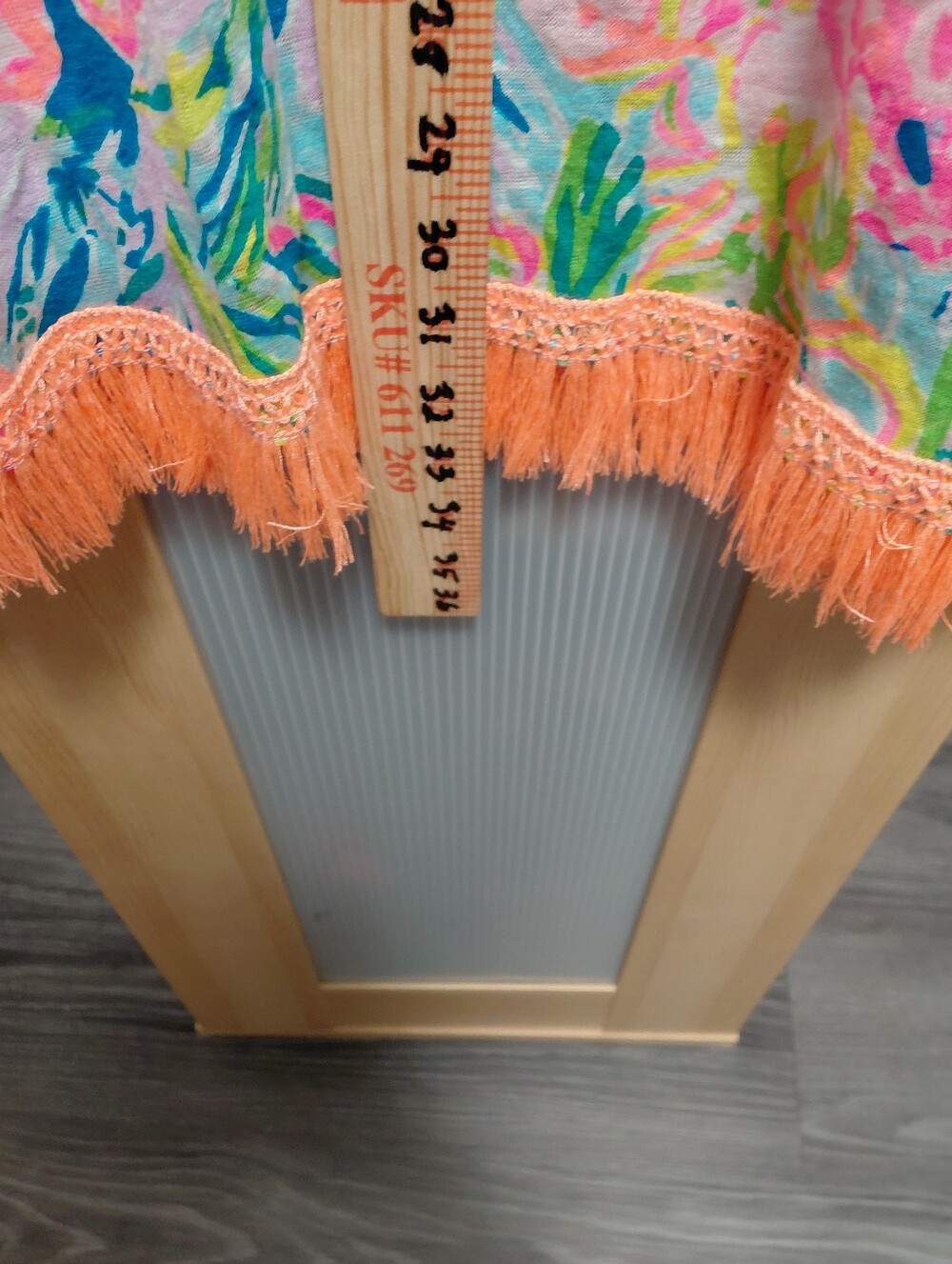 Lilly Pulitzer Pink, Blue & Green Fringe Tunic Dress Beach Sun Fun - Picture 5 of 9